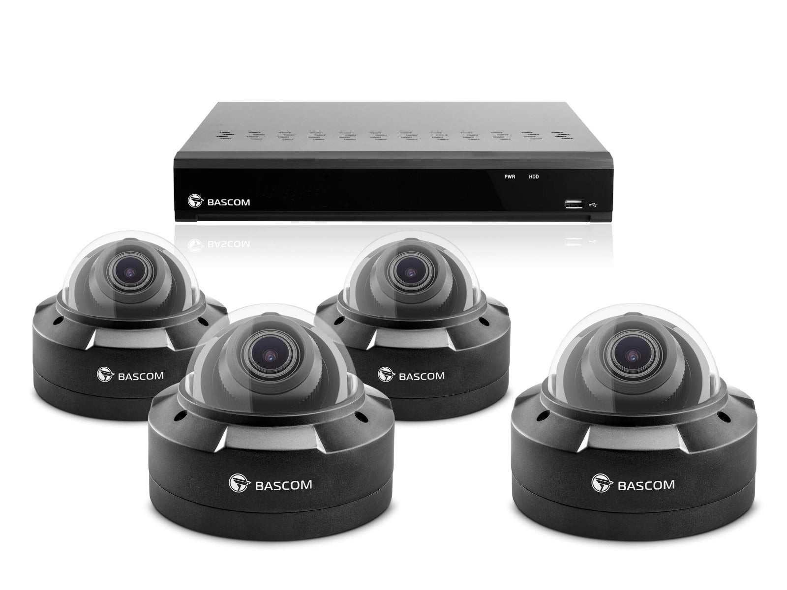 Bekabeld 4-dome-systeem PLUS