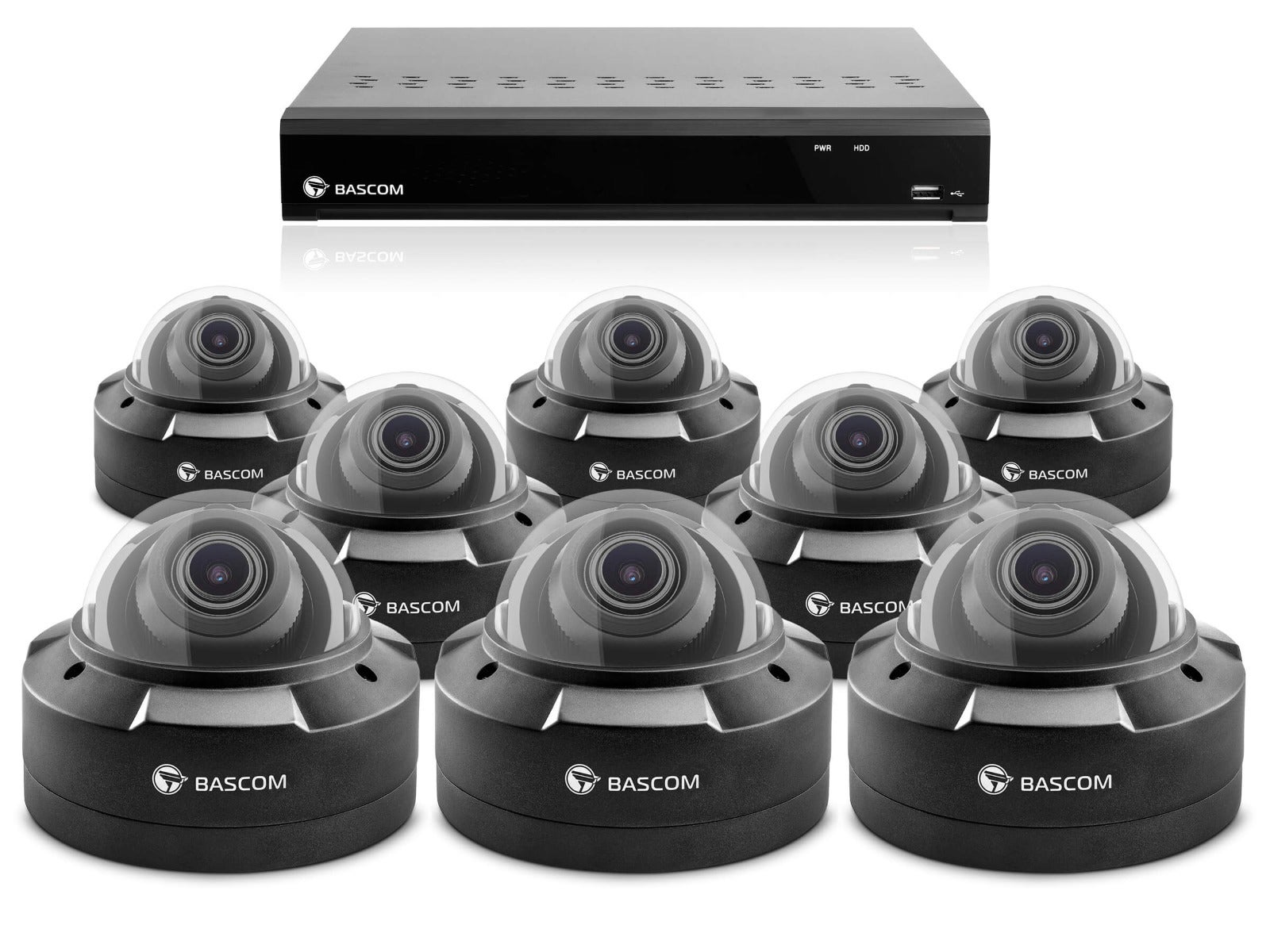 Bekabeld 8-dome-systeem PLUS