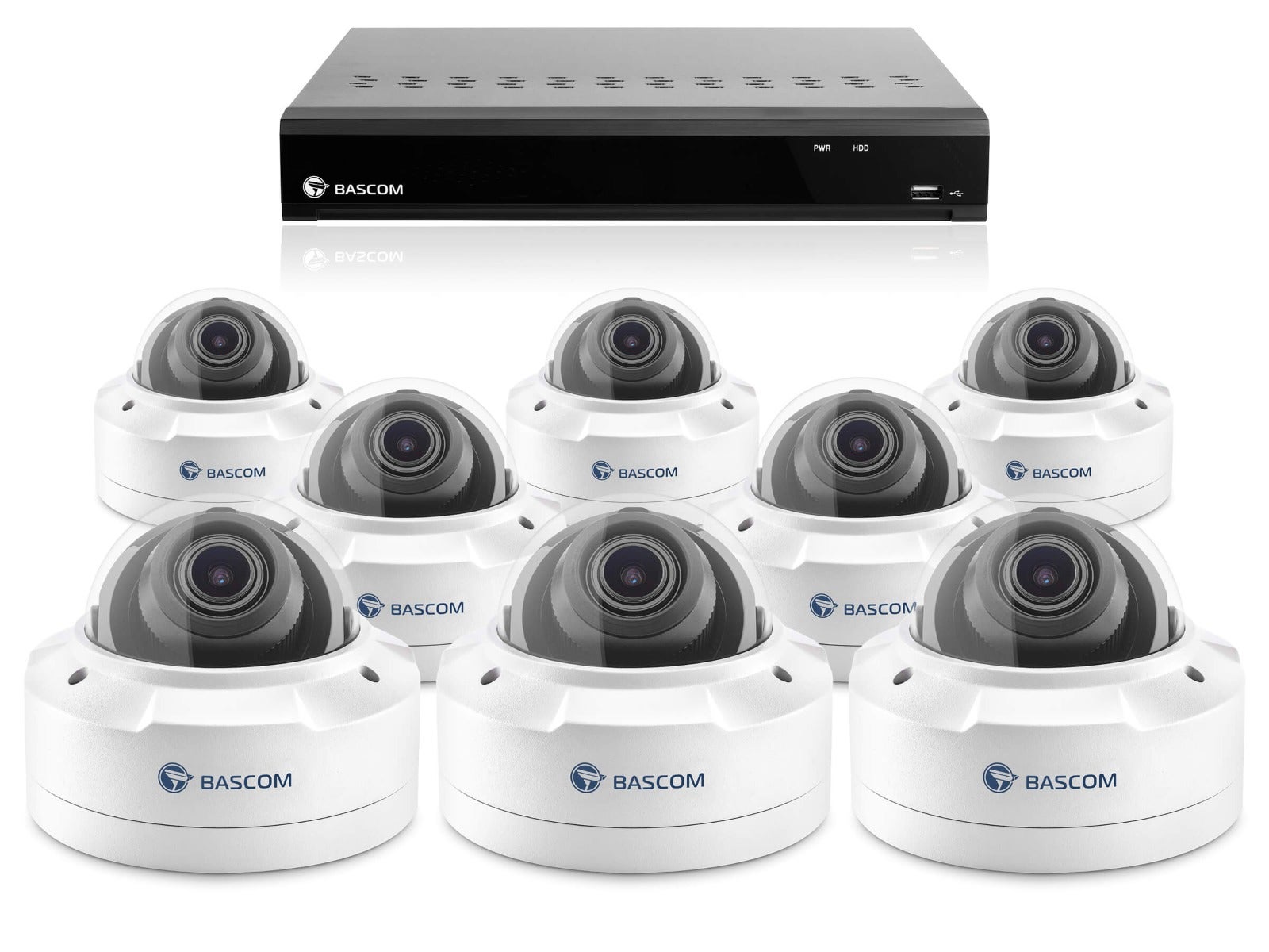 Bekabeld 8-dome-systeem PLUS