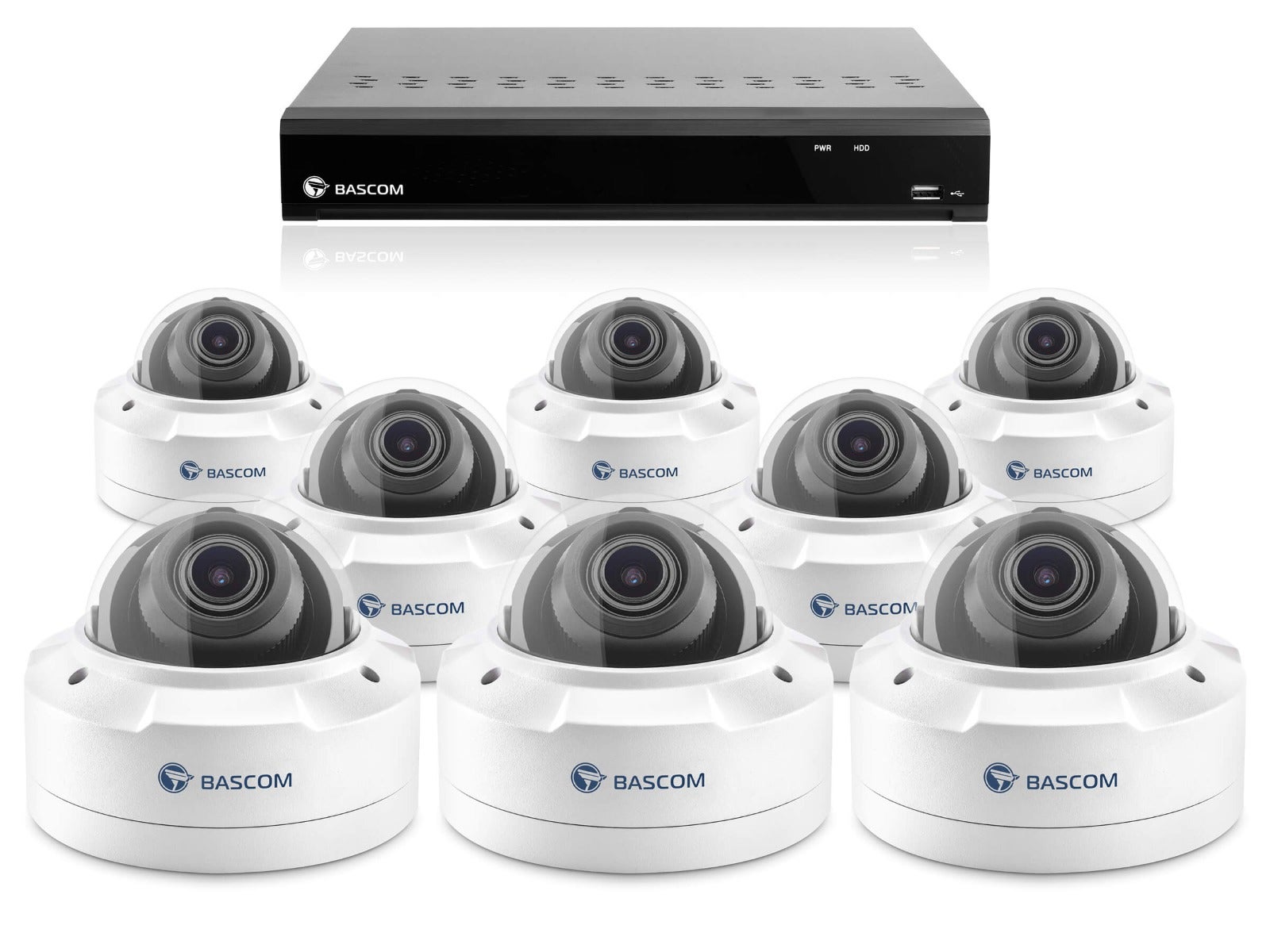 Bekabeld 8-dome-systeem PLUS